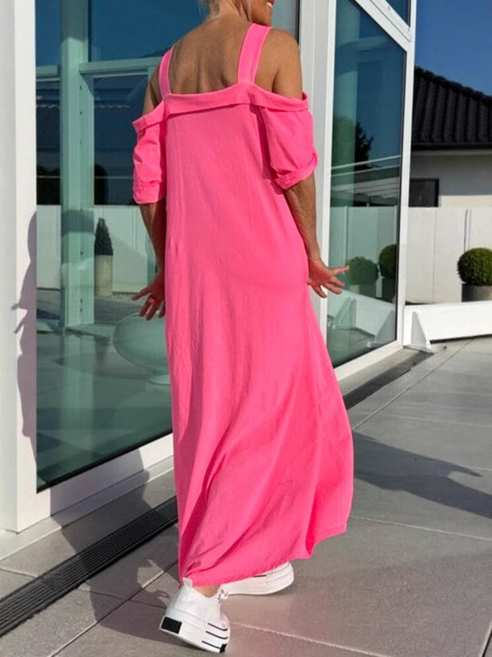 New Womens Strap Loose-fitting Long Dress