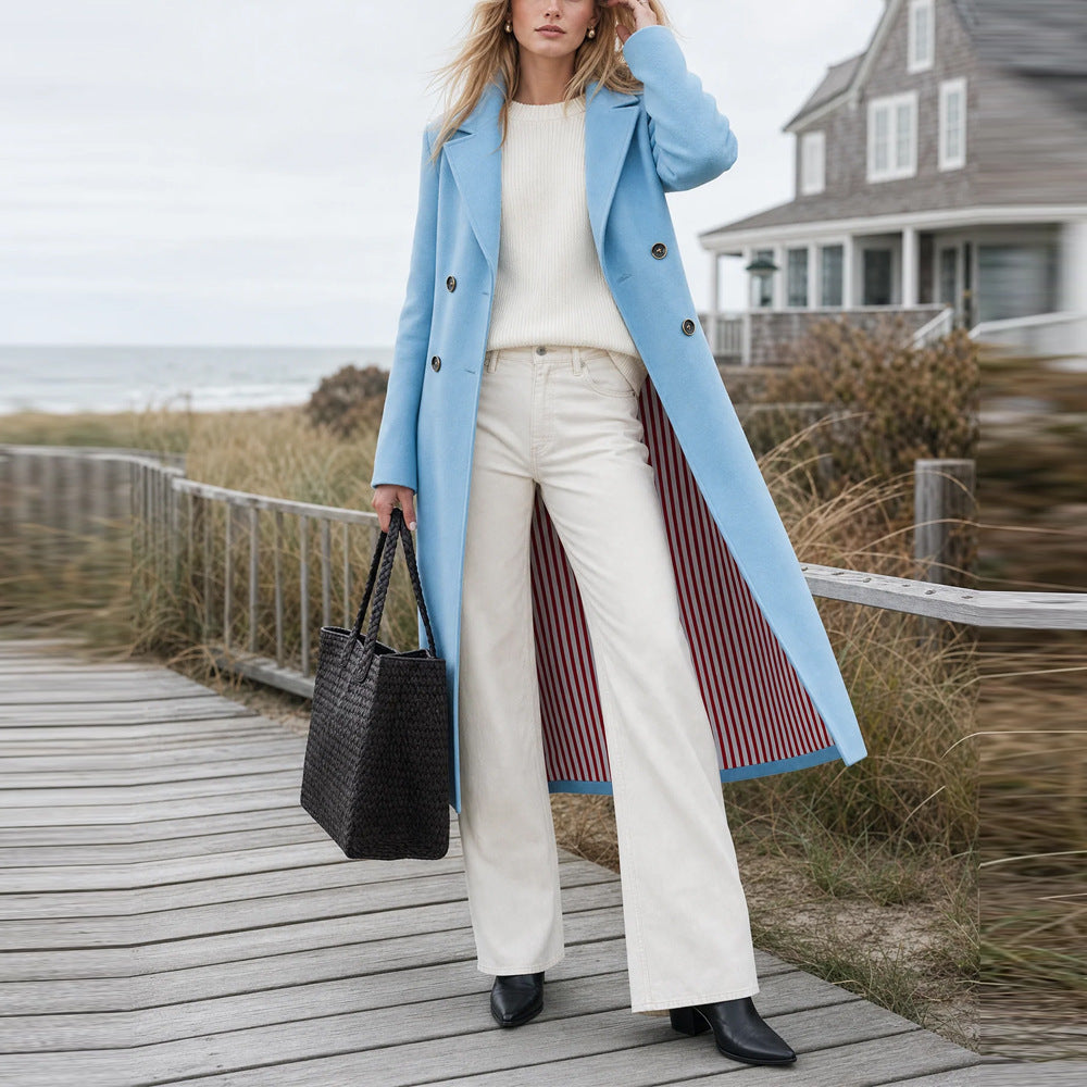 2026 Autumn And Winter New European And American Cross-border Foreign Trade Independent Station Double-breasted Women's Coat Temperament Fashion Casual Coat
