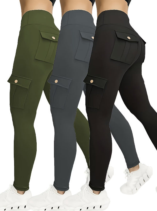 Women's Yoga Multi-Pocket Tight Base Layer High-Elastic Work Pants
