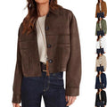 Cocoa Faux Suede Cropped Jacket