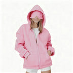Hooded Cardigan Long-sleeve Zip-up Sweatshirt For Women