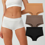 Unisex Sport Boyshorts Underwear EU Sizing,Cotton Neutral Aesthetic Sexy High Cut Briefs, Warm Earth Tones Solid Color Panties