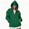 Hooded Cardigan Long-sleeve Zip-up Sweatshirt For Women