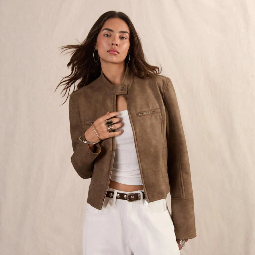 Women's Autumn Short Leather Jacket