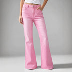 Mid-rise Dopamine-hued Wide-leg Trousers With A Bow Detail