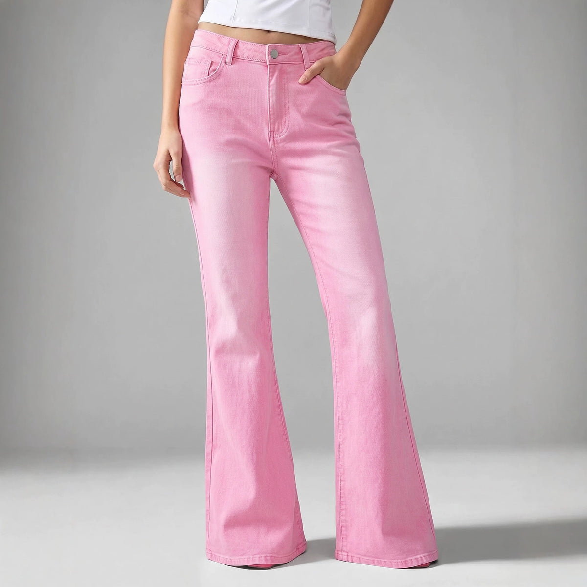 Mid-rise Dopamine-hued Wide-leg Trousers With A Bow Detail