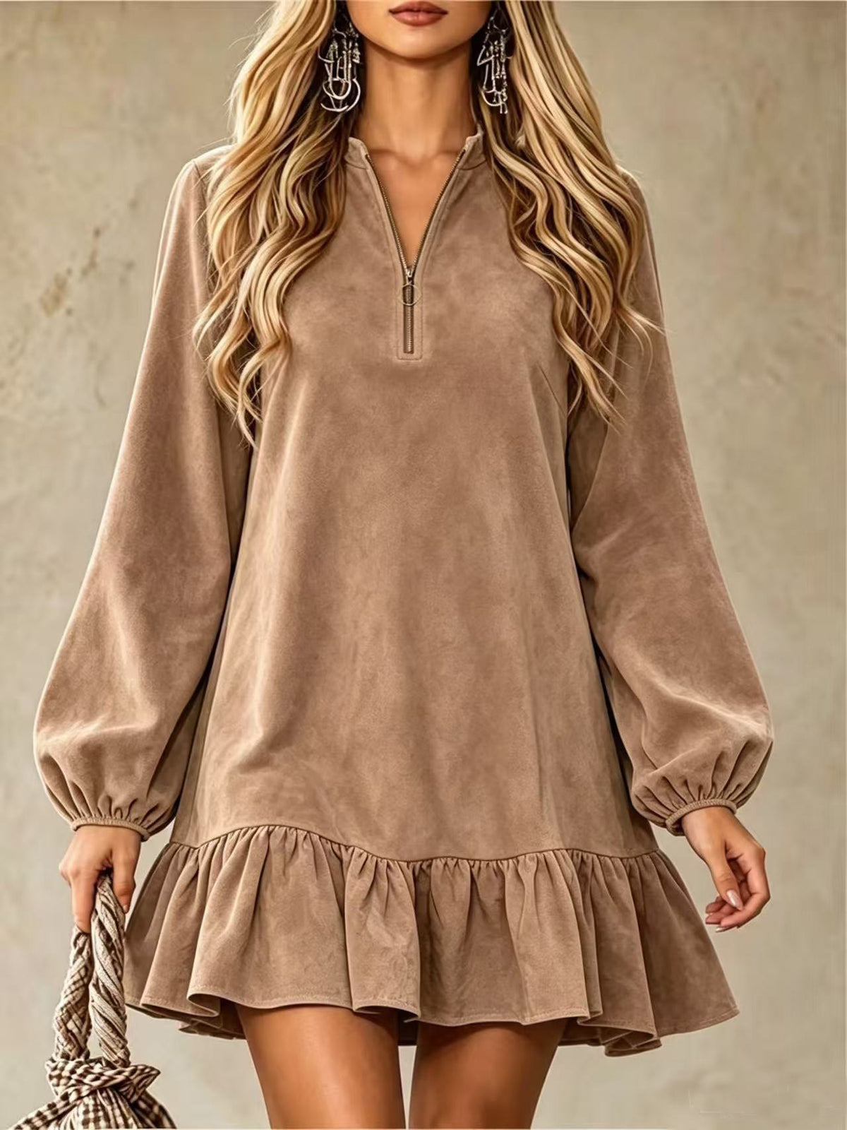 European And American Autumn Loose-fitting Long-sleeved Dress