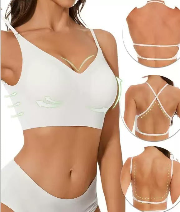 Seamless Full-Coverage Backless Bra Thin U-Shape Beauty Back Style