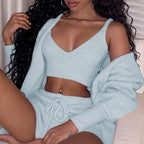 Violet Long-Sleeve Short Set