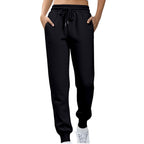 Womens Fleece Sweatpants Solid-color Joggers