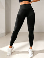 Seamless Patterned High-Waist Butt-Lifting Yoga Leggings, Strech Squat Proof Gym Workut