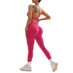Cross-front Back-enhancing Fitness Set Nude-feel Sports Bra And Pants