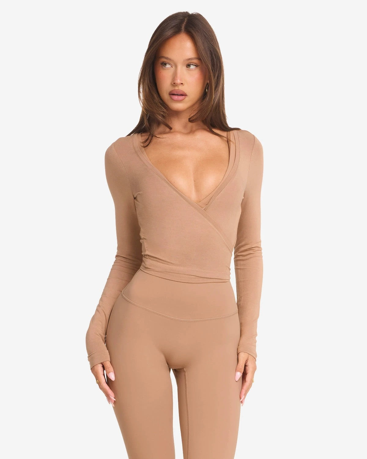 New Long-sleeved Yoga Clothing Women's Skin-friendly Slim-fit Dance Quick-drying Pink High-end Fitness Top Sports Blouse