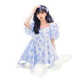 New Puff-sleeve Floral Midi Dress