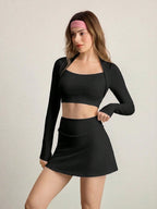 European And American New Style Sports Suits For Women, Fresh And High-Elastic Quick-Drying Tight-Fitting Yoga Suits, Outdoor Sun Protection Fitness Clothes