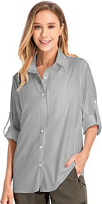 Women's Long-Sleeved Sun Protection Shirt Quick-Drying Outdoor Fishing Hiking Shirt