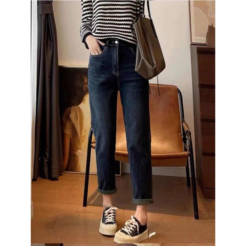Color-block Tapered Harem Jeans For An Hourglass