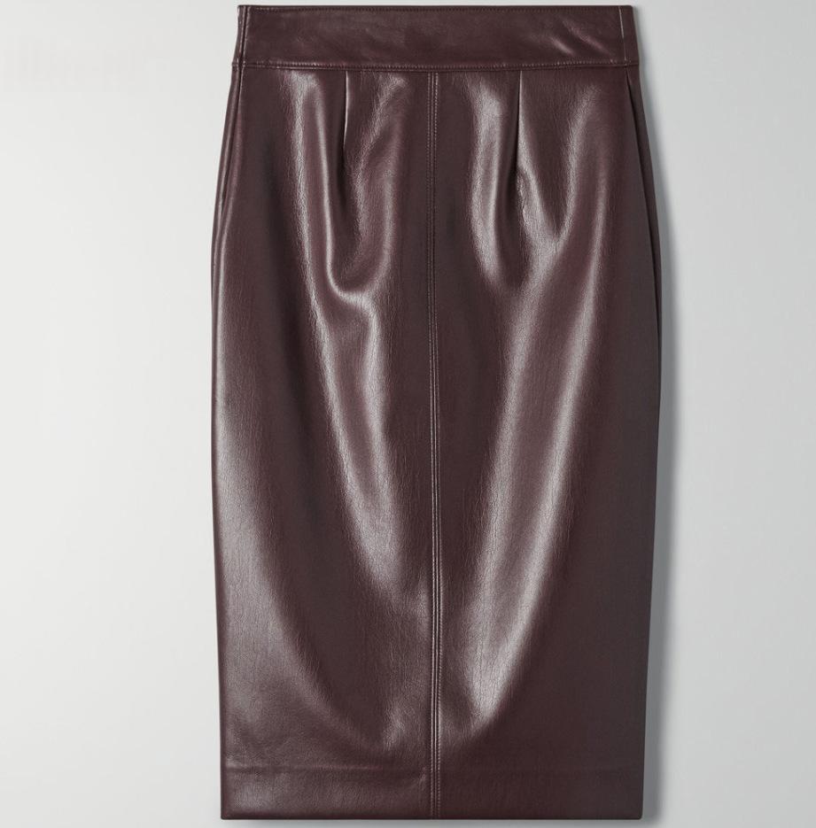 Womens Casual Sexy High-Waisted PU Skirt