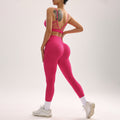 Cross-front Back-enhancing Fitness Set Nude-feel Sports Bra And Pants