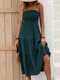 Fashionable Shoulder Midi Dress For Europe And America