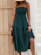 Fashionable Shoulder Midi Dress For Europe And America