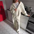 Women's Zipper Sports Suit And Pants Gary Casual Two-Piece Women's Casual Hooded Sports Suit