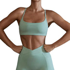 European And American Cross-border Lulu Naked Yoga Bra Women's Sports Underwear Shockproof Gathering Beauty Back Fitness Bra Top