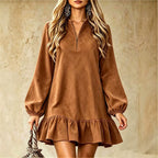 European And American Autumn Loose-fitting Long-sleeved Dress