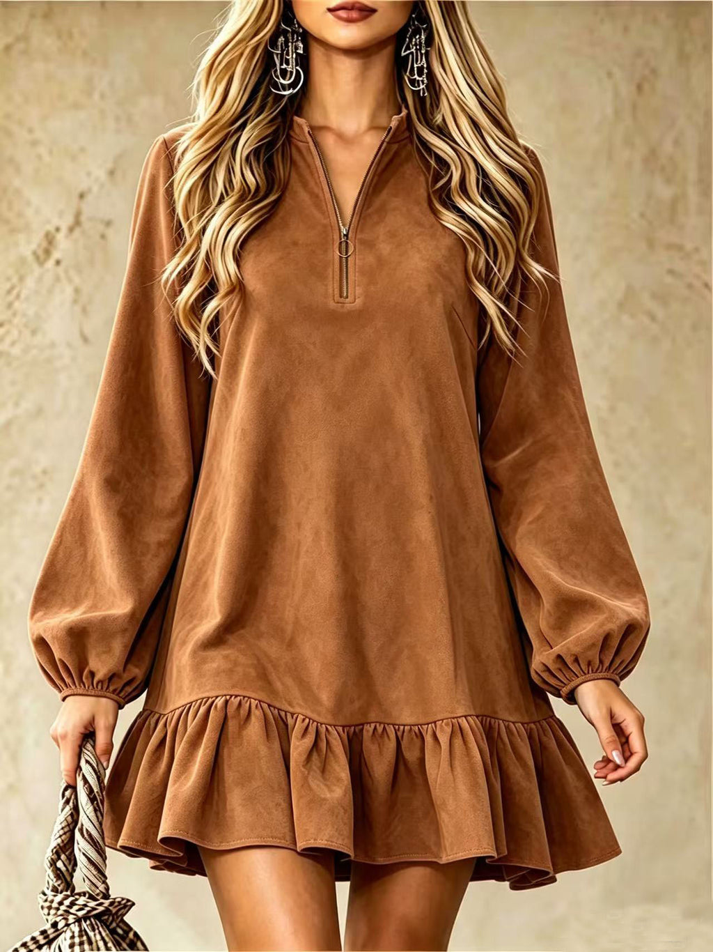 European And American Autumn Loose-fitting Long-sleeved Dress