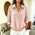 Womens Blended Yarn Textured Sweater