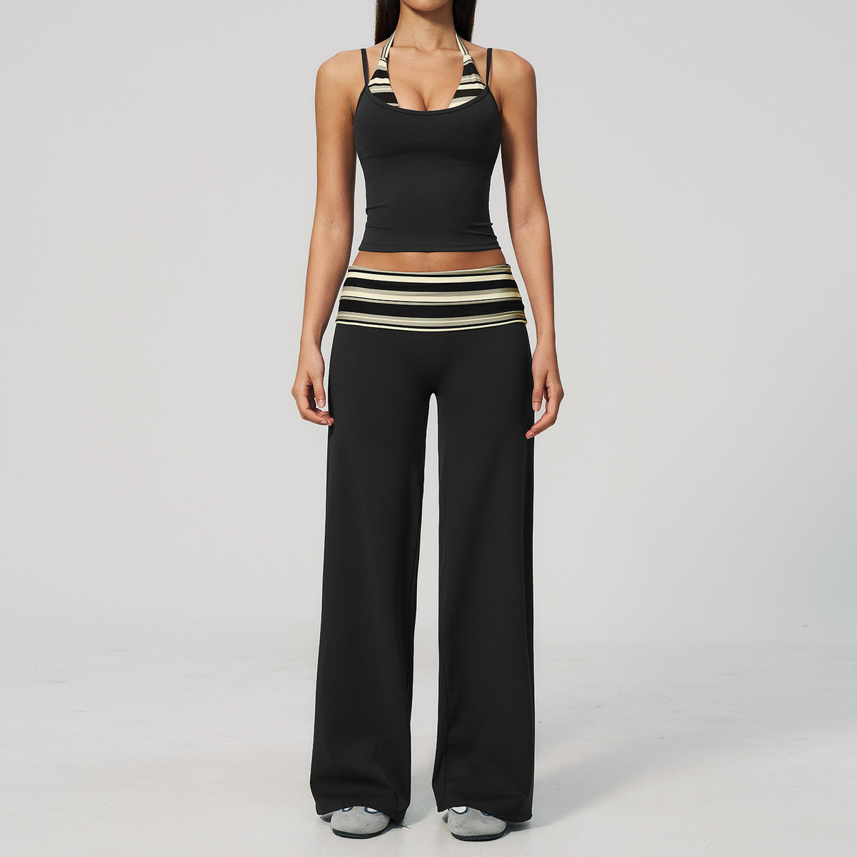 Cross-border Brushed Fitness Suit, Fashionable Polka Dot Faux Two-piece, Hip-lifting, High-waisted, Quick-dry Running Sports Yoga Wear 4549
