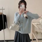 Retro Rose Flower Button Small Twist Knitwear Jacket For Women 2025 Autumn And Winter New Fashion Versatile Knitwear Cardigan