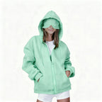 Hooded Cardigan Long-sleeve Zip-up Sweatshirt For Women