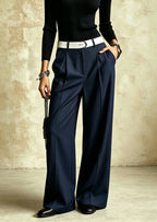Womens Tailored Trousers Slightly Flared Hem And A Slimming