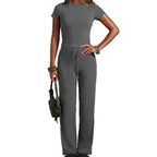 Cross-Border Outdoor Sports Short-Sleeved Straight-Leg Pants, Casual Yoga Wear, Fitness Wear, Yoga Outfit Set