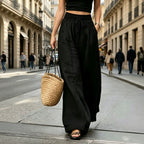 High-waisted Loose-fitting Straight-leg Casual Wide-leg Pants