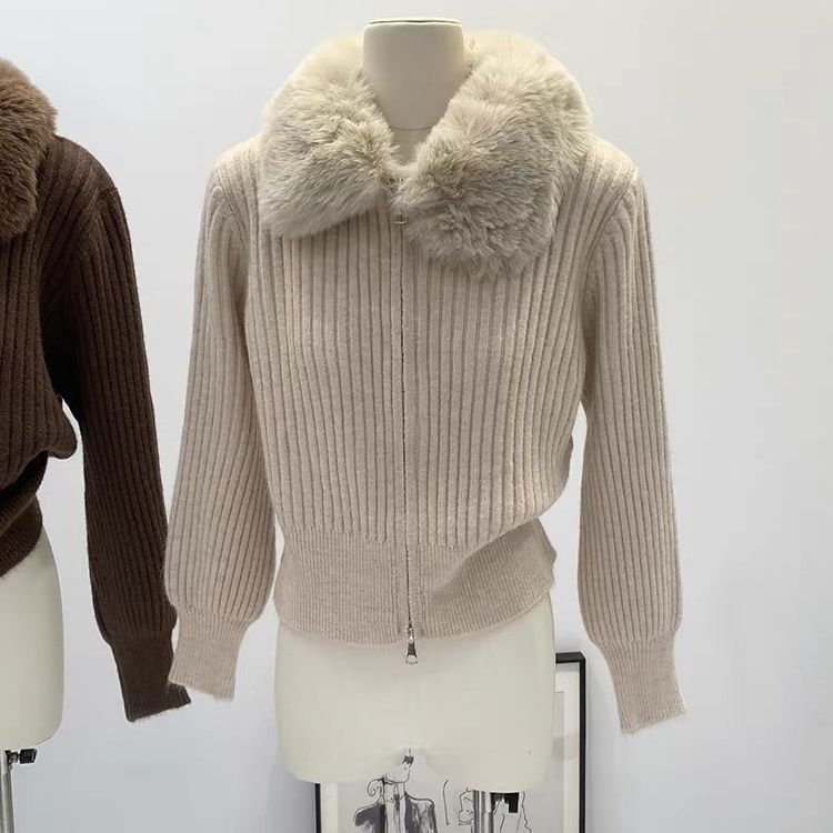 Elegant Relaxed-fit Figure-flattering Long-sleeve Knit Cardigan