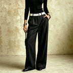 Womens Tailored Trousers Slightly Flared Hem And A Slimming