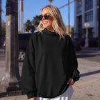 Solid-color Half-high-neck Casual Loose Hoodie