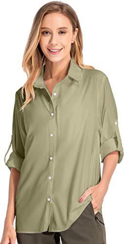 Women's Long-Sleeved Sun Protection Shirt Quick-Drying Outdoor Fishing Hiking Shirt