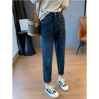 Color-block Tapered Harem Jeans For An Hourglass