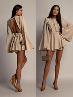 Europe And The United States Cross-border Women's Clothing Amazon Europe And The United States New Fashion Temperament Backless Skirt Waist Slimming Dress