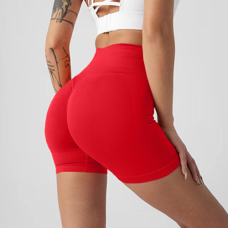 Summer New High-Waisted Butt-Lifting Fitness Pants For Women, Sports Tummy Control Cycling Leggings, Peach Butt Yoga Shorts