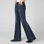 Fashionable Mens Denim Mid-rise Flared Pants