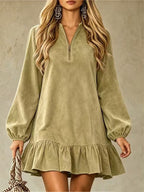 European And American Autumn Loose-fitting Long-sleeved Dress