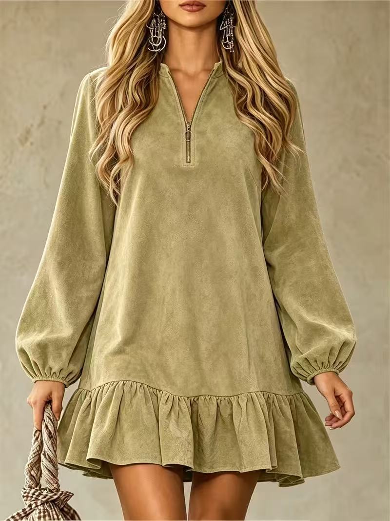 European And American Autumn Loose-fitting Long-sleeved Dress