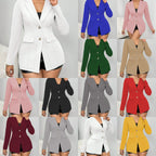 Casual Two-button Flap Lapel Blazer