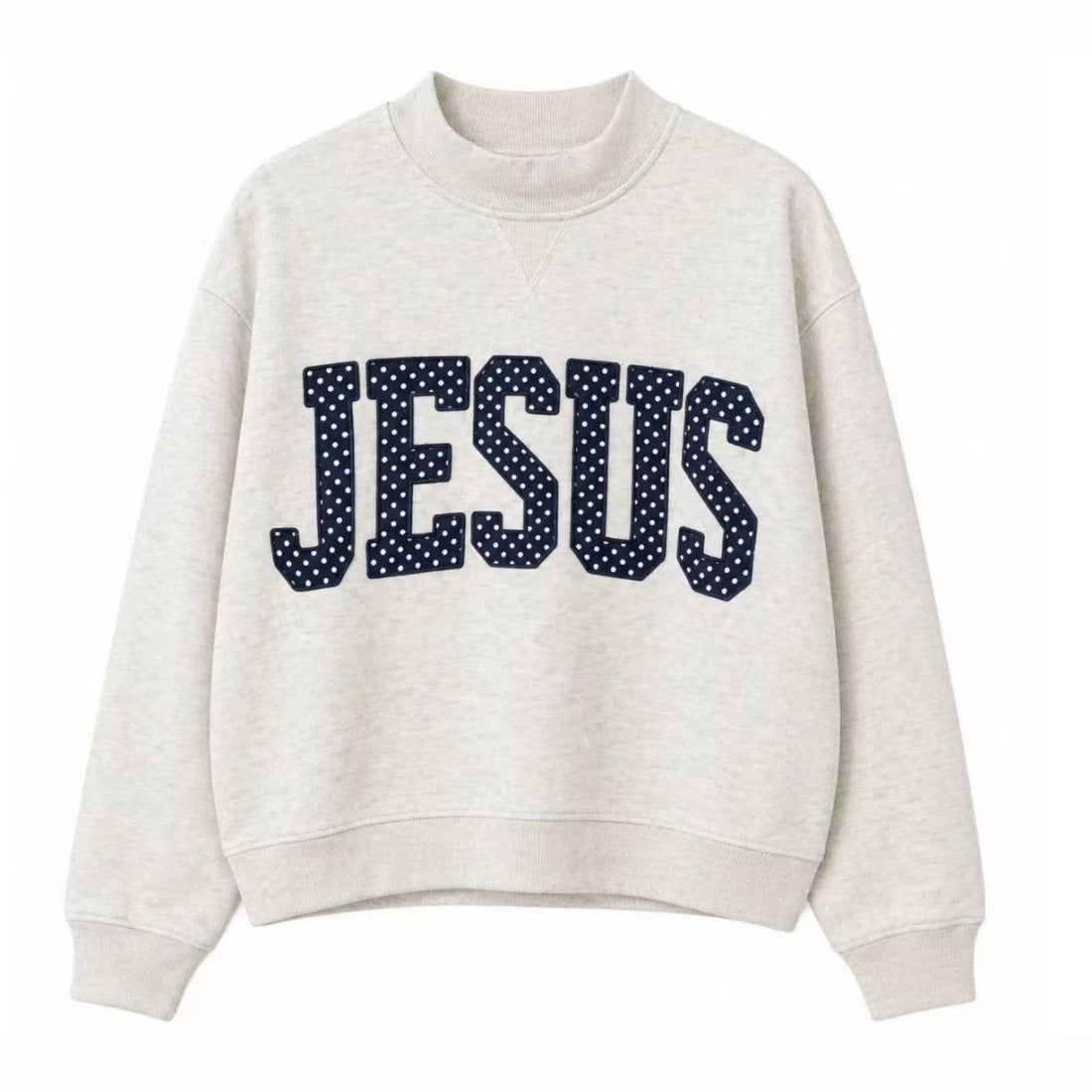 Women's Embroidered Letter Crewneck Long-sleeve Sweatshirt