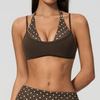Summer New Style Faux Two-piece Yoga Bra With Contrasting Colors, Beautiful Back, Halter Neck, Multi-style Shoulder Straps, Women's Sports Bra 4549