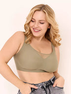 Seamless Large Bust Friendly Push Up Bra With Underarm Control Wireless Jelly Gel Padded Womens Lingerie